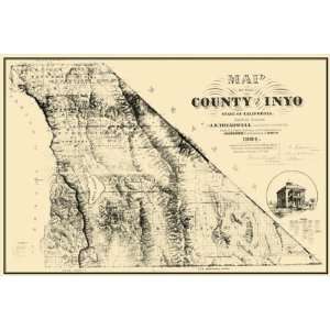  INYO COUNTY CALIFORNIA (CA/OLANCHA) MAP 1884