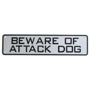 Sign Beware of Attack Dog 12 x 3 inch Plastic Patio, Lawn 
