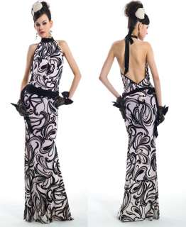 Evening Gown Elegant Party Black Long Dress L XL 108  