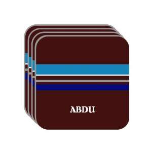 Personal Name Gift   ABDU Set of 4 Mini Mousepad Coasters (blue 