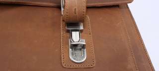 Rustic Vintage Mens Genuine Cowhide Leather Briefcase Messenger Laptop 