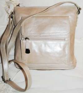   BERNINI P. OYSTER Leather GLAZED XBODY Shoulder Handbag #6601P0  