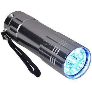 9 LED Aluminum Portable Flashlight (Silver)