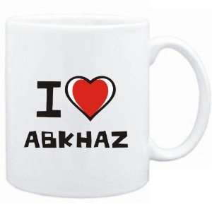  Mug White I love Abkhaz  Languages