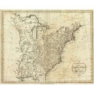  Map of the United States of America, 1796 Arts, Crafts 