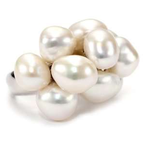  Sterling Silver Irregular White Freshwater Cultured Pearl 