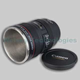 Canon EF 24 105mm Camera Stainless Lens cup Coffee Mug with Lid / Best 