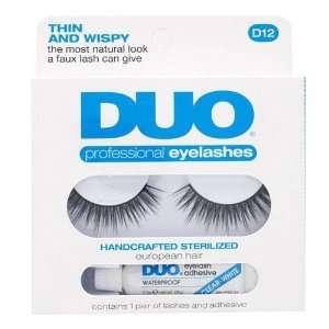    Duo Professional Eyelashes with Adhesive D12 Thin and Wispy Beauty