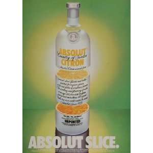   Ad Absolut Citron Vodka Slice Lemon Lime Orange   Original Print Ad