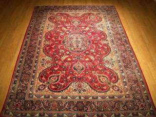 7x11 Beautiful Handmade Antique Persian Kashan Wool Rug  