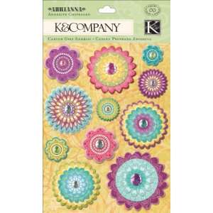  K&Company Abrianna Floral Adhesive Chipboard Arts, Crafts 