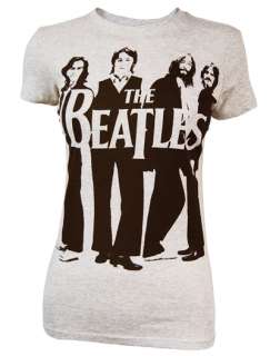 Womens The Beatles Grey T Shirt by Freeze Pop Rock NEW  