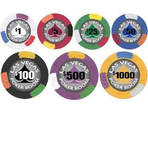  LAS Vegas Poker Room Clay 1000 Bulk Poker Chips   Choose 