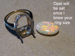 LARGE 4.5 ctw. OPAL & DIAMOND RING 14k Gold  Layaway Available  