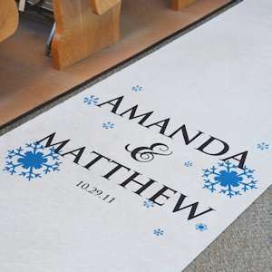  Winter Wedding Personalized Aisle Runner (2 Colors 