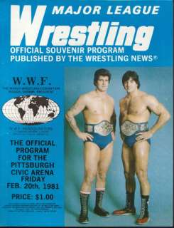 20/1981 BRUNO SAMMARTINO STAN HANSEN WWF PROGRAM MLW  
