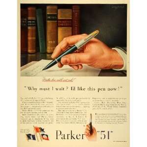  1944 Ad Parker Pen Co 51 Writing Instrument Ballpoint Pen 