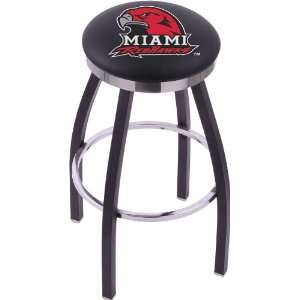 Miami University Steel Stool with Flat Ring Logo Seat and L8BC2C Base 