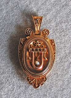 Victorian (Etruscan) 14K GOLD LOCKET   c1870, Beautiful, Ornate (4C28 