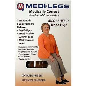 Medquip Ladies Medi Sheer CT Knee High 20 30mm Hg, Beige 