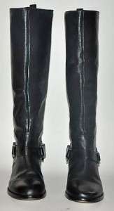 COACH NATALE Black Motorcycle Leather Boots Women 8  
