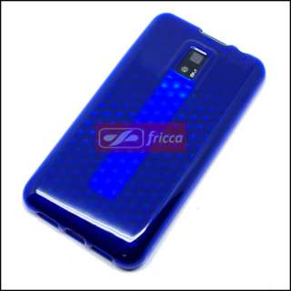 Blue TPU Gel Soft Cover Case For T MOBILE LG G2X PHONE  