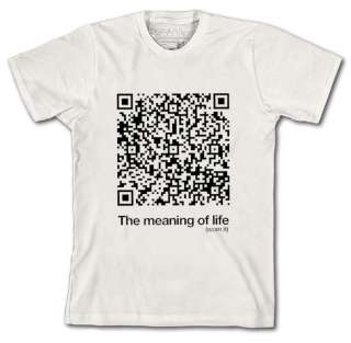 THE MEANING OF LIFE IN QR CODE LOGO T SHIRTS 16 Colours NEW Scannable 