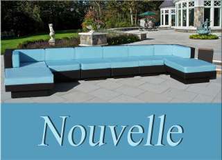 NOUVELLE EURO OUTDOOR WICKER SECTIONAL SOFA SET PATIO FURNITURE MANY 