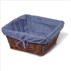 Large Willow Basket Set in Cherry with Navy Gingham Liner 