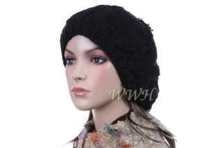 Cute Tufted Knit Beanie Beret Hat Winter Cap be520d  