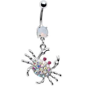  Aurora Gem Crab Belly Ring Jewelry