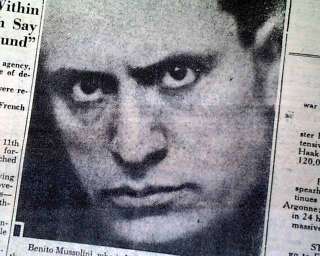 ITALY ENTERS WWII Mussolini World War II 1940 Newspaper  
