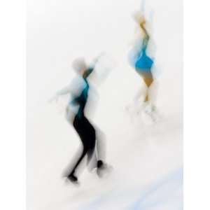 Blurred Action of Pairs Figure Skaters, Torino, Italy Photographic 
