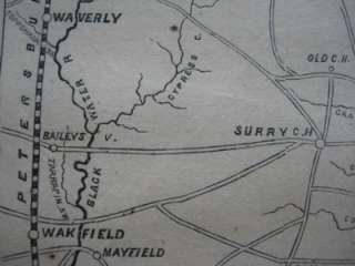 1862 Civil War Map RICHMOND PETERSBURG SUFFOLK Virginia  