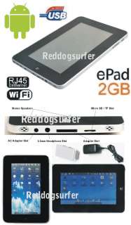 ePad Notebook Google Android MID USB RJ45 Enthernet  