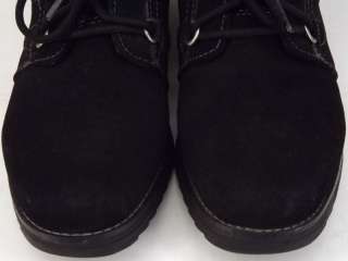 Womens boots black suede leather Sporto 6.5 M ankle winter snow  