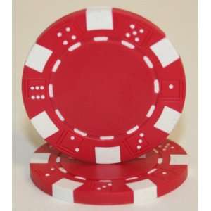  100 Red Dice 11.5 Gram 2 Tone Poker Chips Sports 