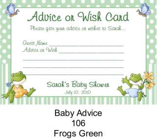 NEW Baby Shower Advice Cards FROGS  