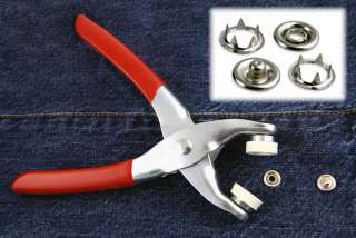 Easy Press Button Snap Fastener Pliers with 108 Snap Pieces   3/16