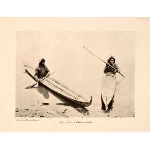   Boat Canoe Paddle Native   Original Halftone Print