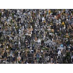  Tightly packed markers engulf a large cemetery in 