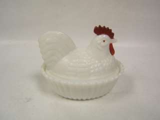 Milk Glass Hen on Basket Haas Gift Shop Sunbury PA  