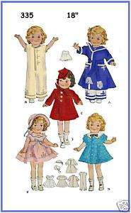335 Shirley Temple Patsy Ann Doll wardrobe pattern 18  