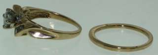 14K yellow gold .65ct princess diamond SI1 H engagement ring 4.6g 