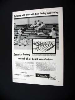 Brunswick Horn Folding Gym Seat bleachers 1956 print Ad  