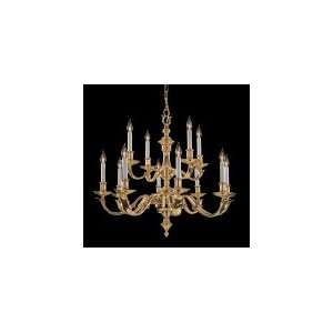  Crystorama 459 PB Colonial 12 Light Two Tier Chandelier in 