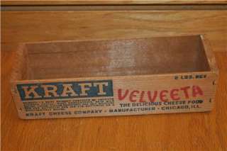 Vintage Kraft Velveeta Wooden Box Crate  