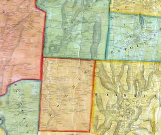 1859 Wall Map LITCHFIELD County, CT * CLARK 63x55 RARE  