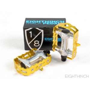  EIGHTHINCH TRACK FIXED GEAR ROAD BIKE PEDALS GOLD Sports 
