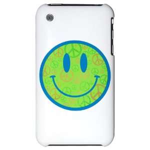    iPhone 3G Hard Case Smiley Face With Peace Symbols 